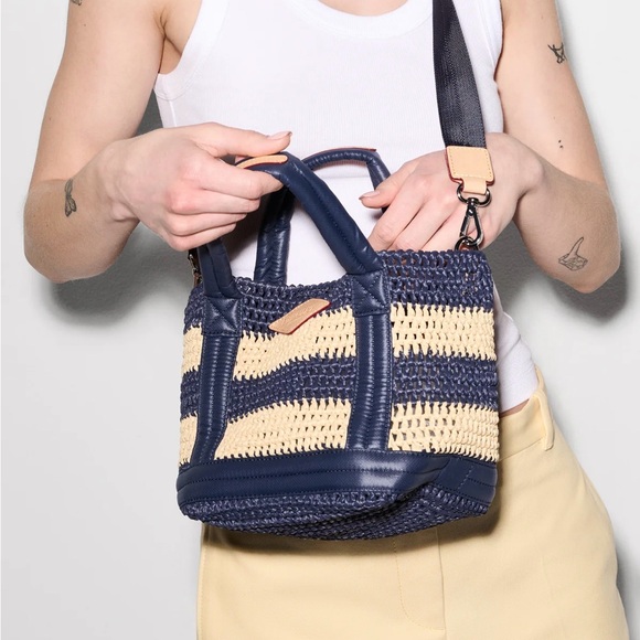 MZ Wallace Navy and Tan Woven Tote - Picture 5 of 5